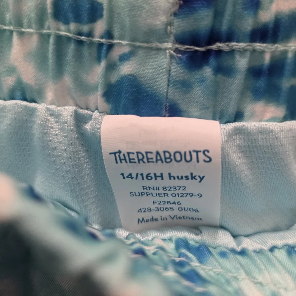 Thereabouts Boys Husky Blue Swim Trunks Shorts Sz 14 16