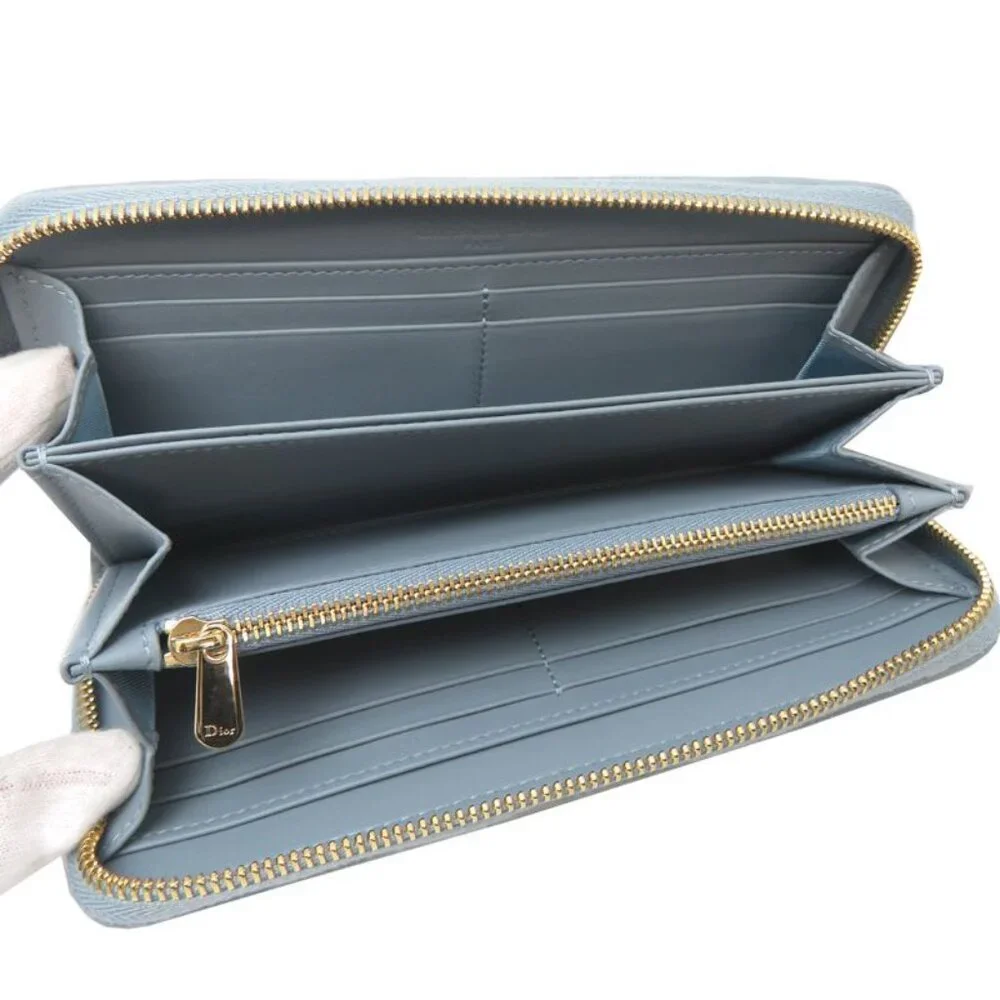 Christian Dior Long Lady Dior Gray Wallet