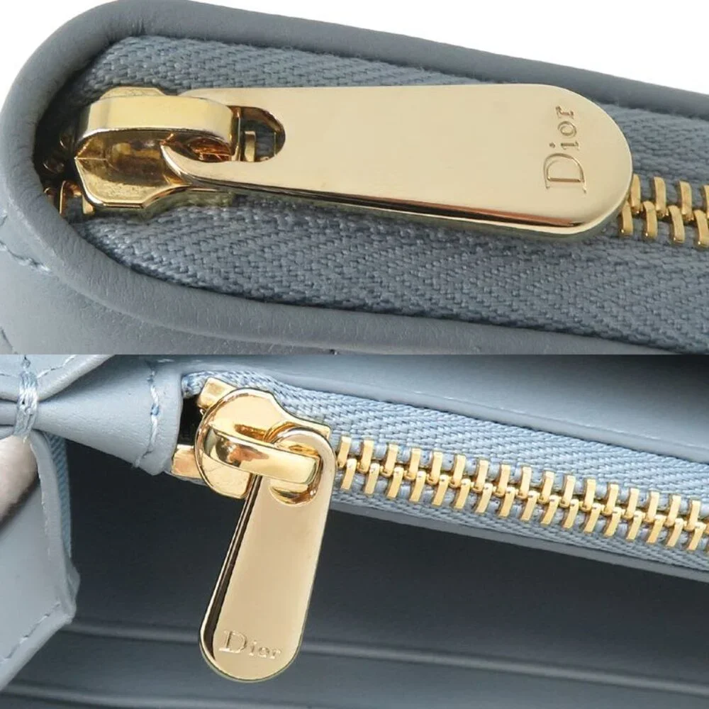 Christian Dior Long Lady Dior Gray Wallet