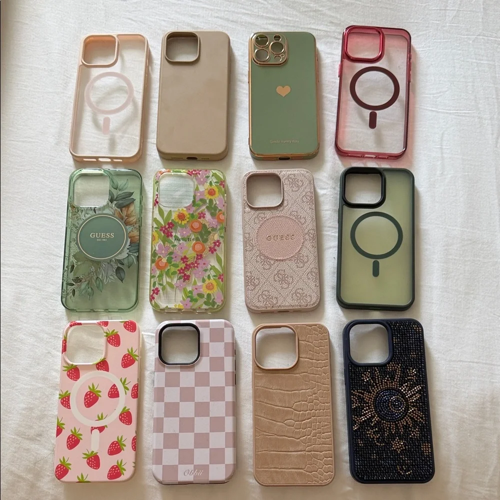 Assorted Phone Case - Pink, Green, Beige, Blue - Multiple Styles
