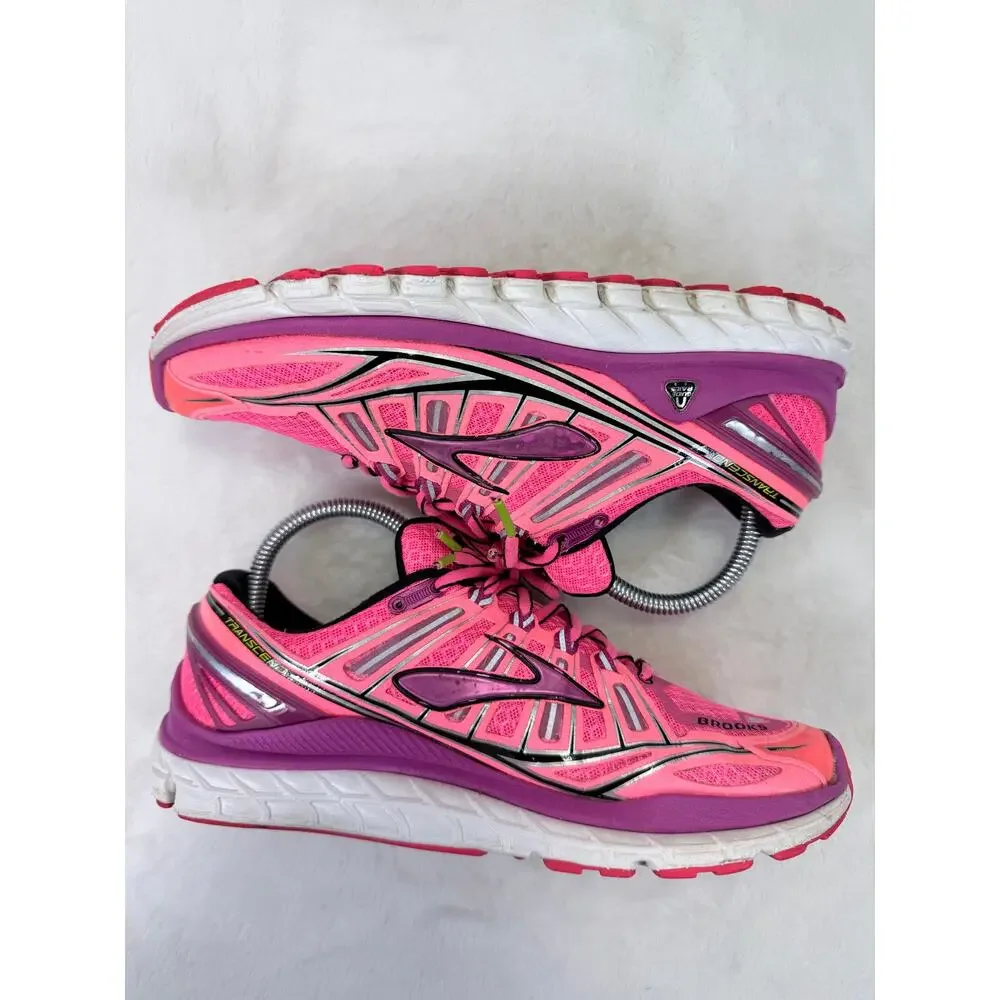 Brooks Transcend 1 Pink Purple Womens Running Shoes Size 8