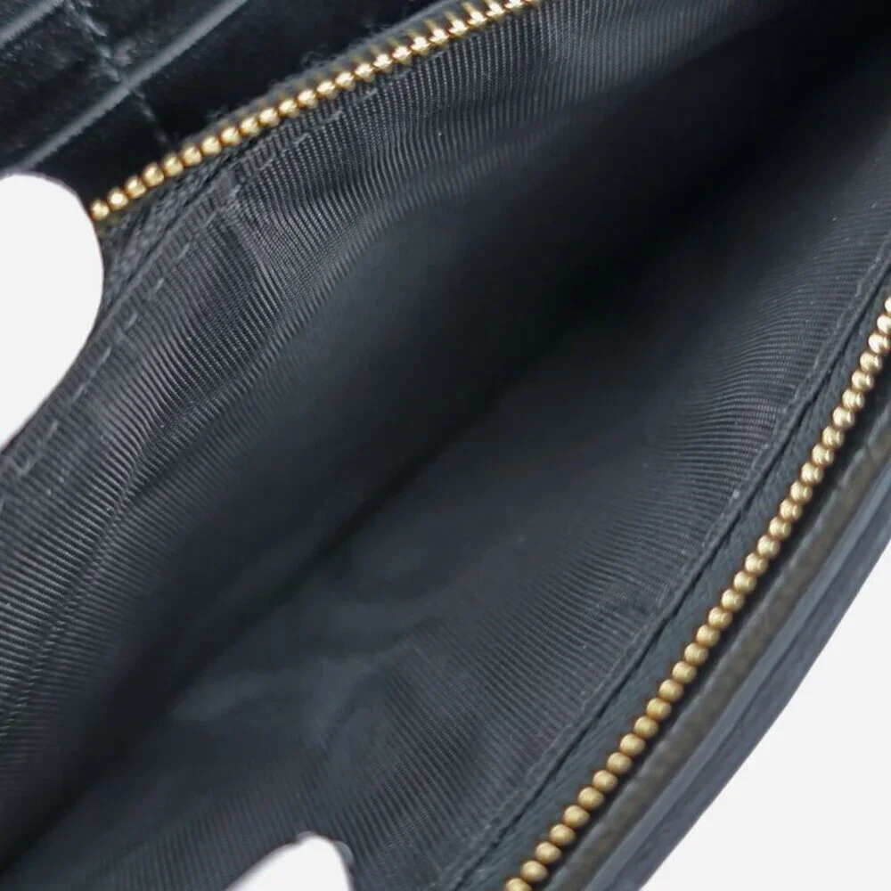 Dior My Violet Wallet Lambskin Black Gold Hardware Long Wallet