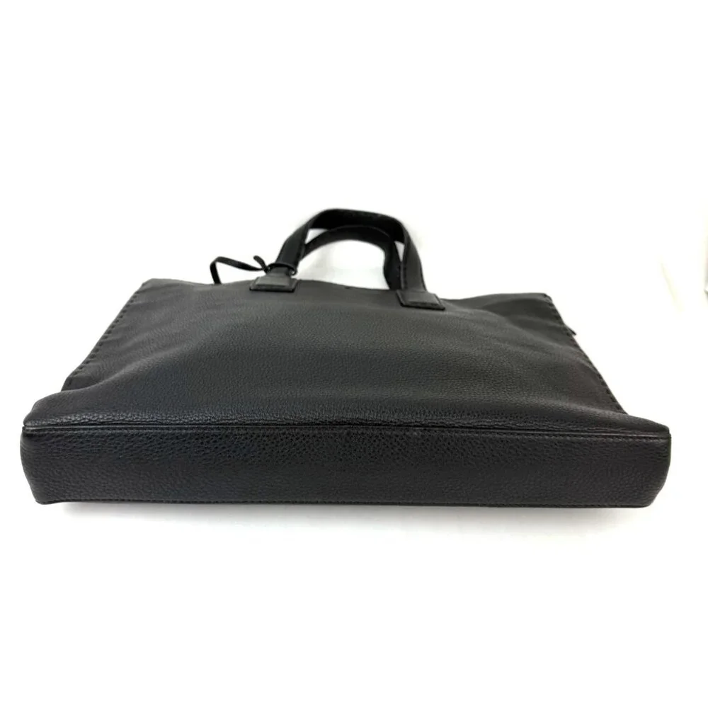 Fendi Cuoio Romano Selleria Black Leather Briefcase Attache Bag
