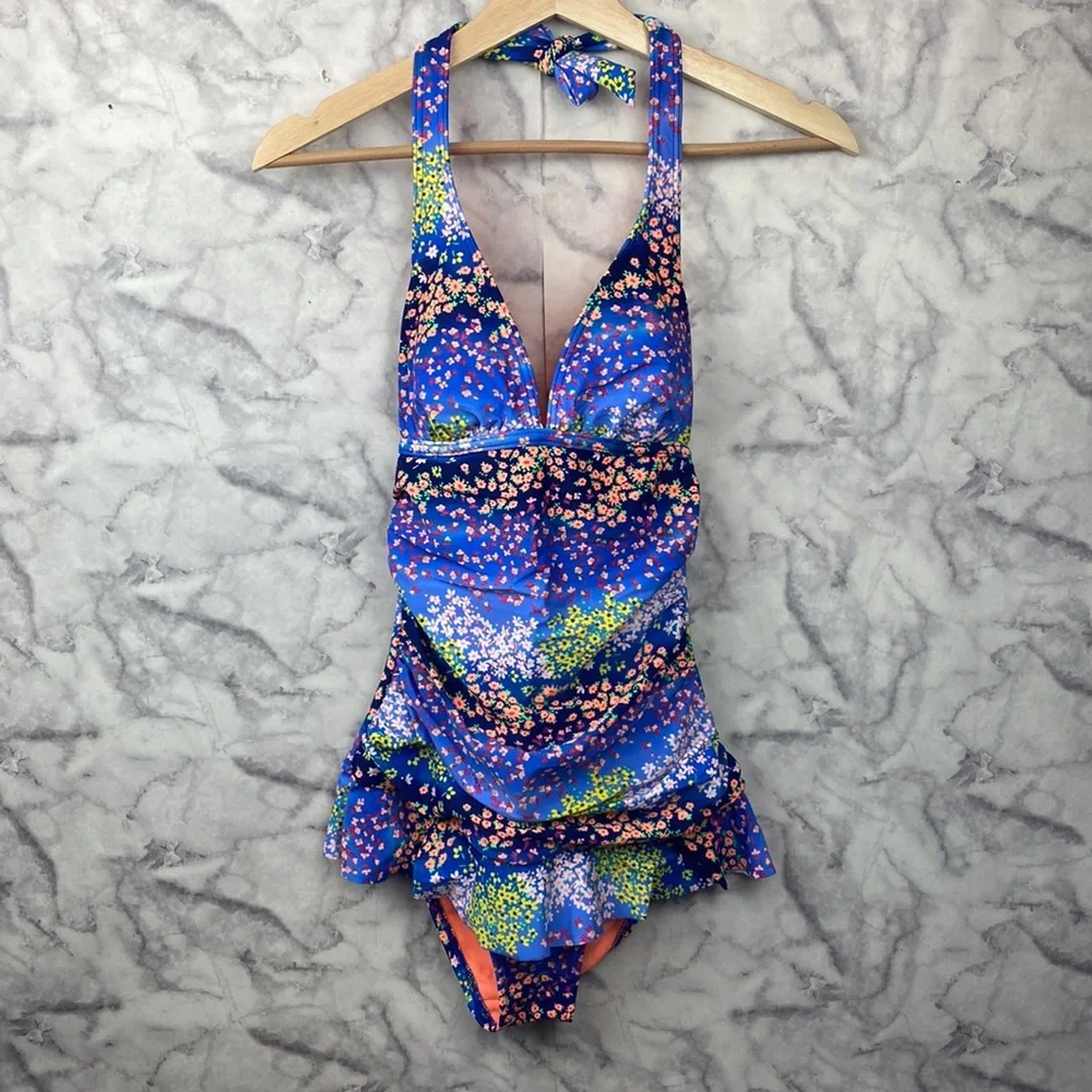Neon Floral One Piece Swimsuit