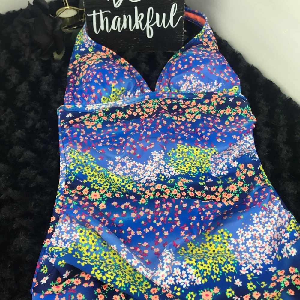 Neon Floral One Piece Swimsuit