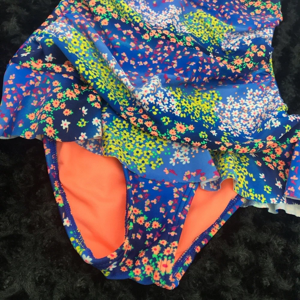 Neon Floral One Piece Swimsuit