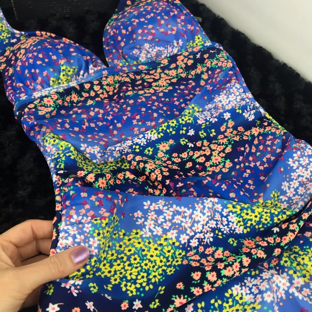 Neon Floral One Piece Swimsuit