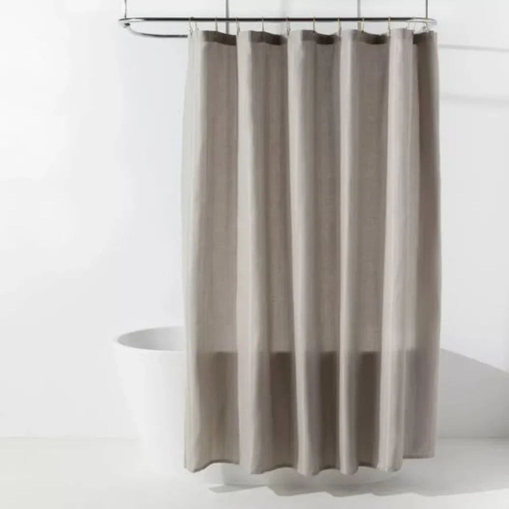 Brand New Fabric Herringbone Shower Curtain Gray - Room Essentials.