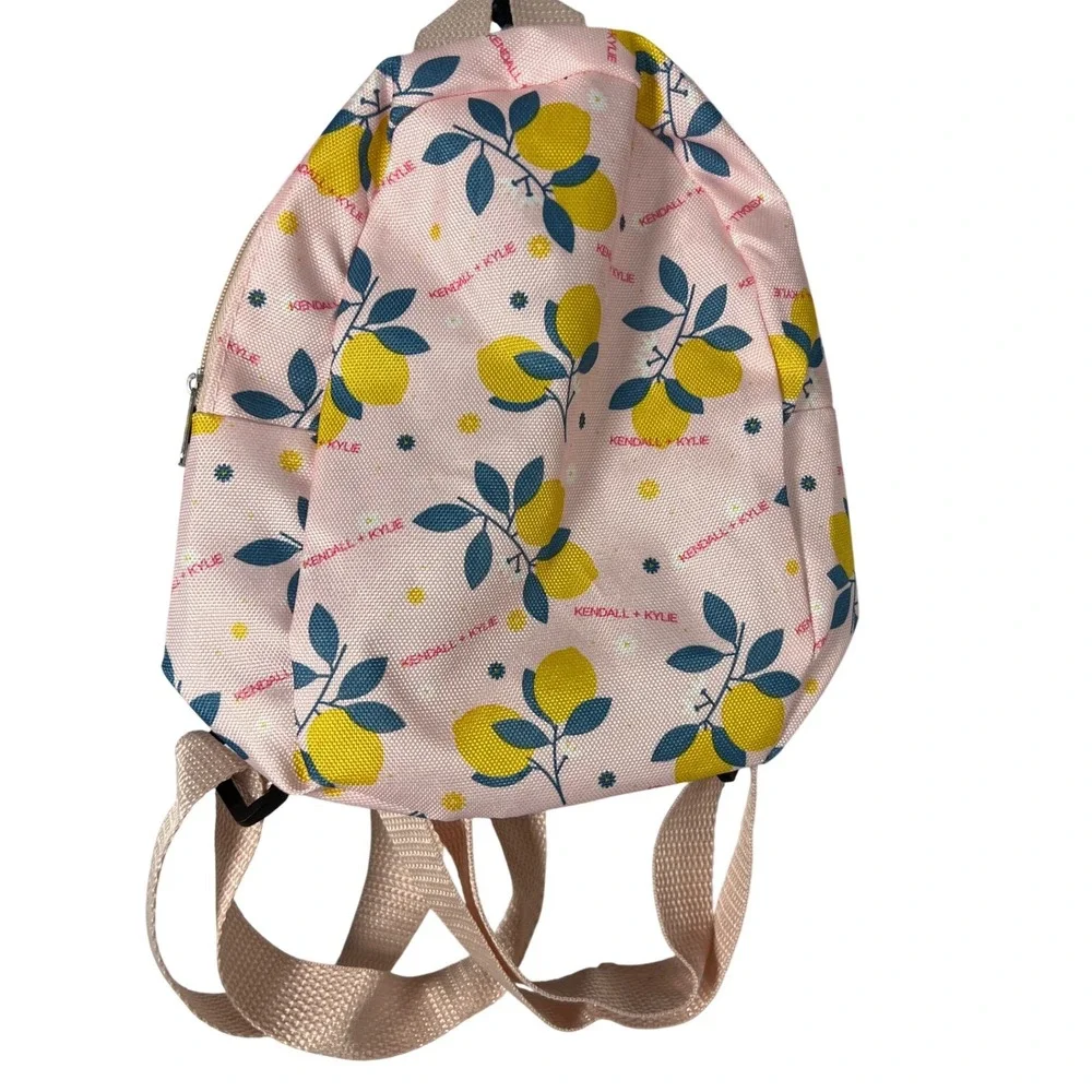 NEW Kendall & Kylie Pink‎ Yellow Lemon Small Mini Backpack Purse Cottagecore