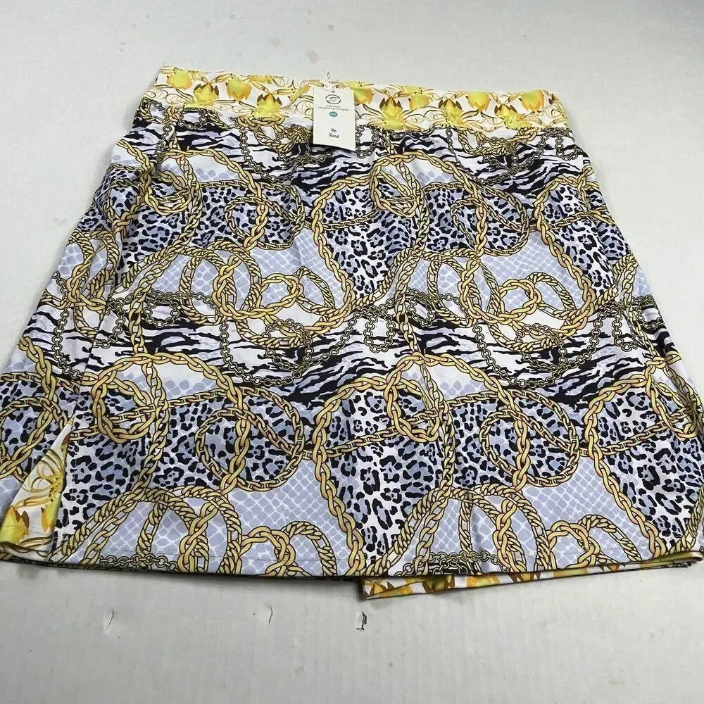 Skort Obsession Chain Animal Print Skort Pull-On Stretch Shorts XXL Resized