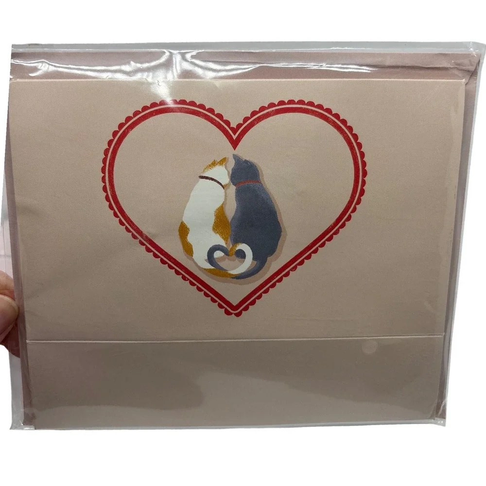 3 Shadowbox Cards Valentines Day Romantic Bouquet Love‎ Birds Cats UP With Paper