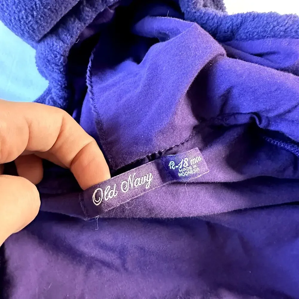 Vintage Old Navy Purple Dragon Toddler Halloween Costume Sz 12-18 mo