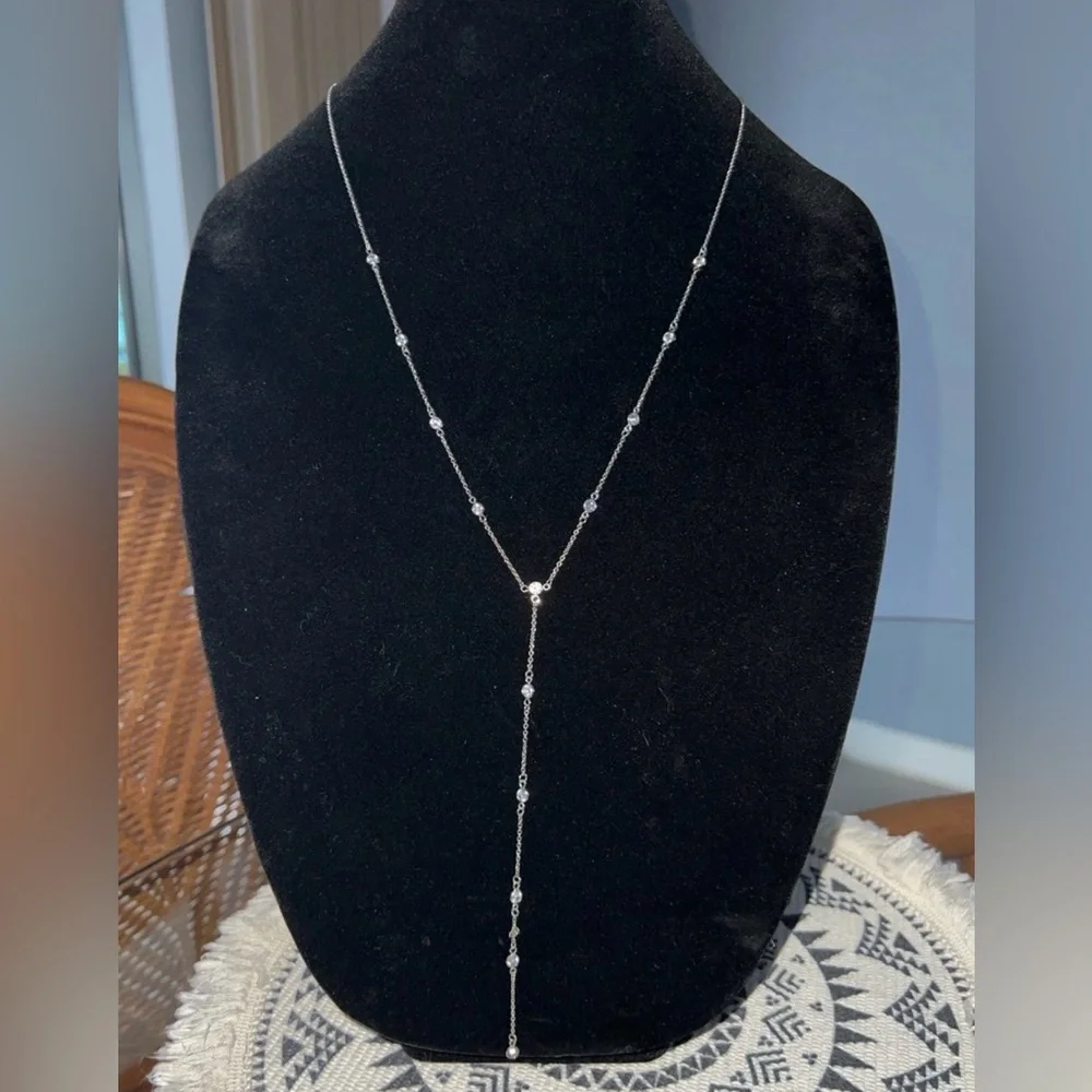 Vintage Silver plated necklace with Crystal stones like new never worn