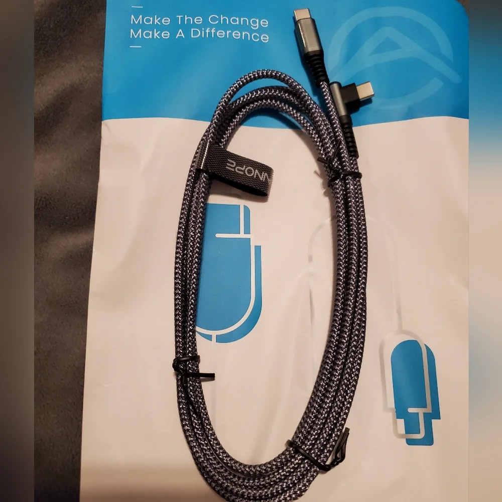 AINOPE USB C Cable to USB C 60W 2-Pack 6.6ft Nylon Braided Type C Fast Charger