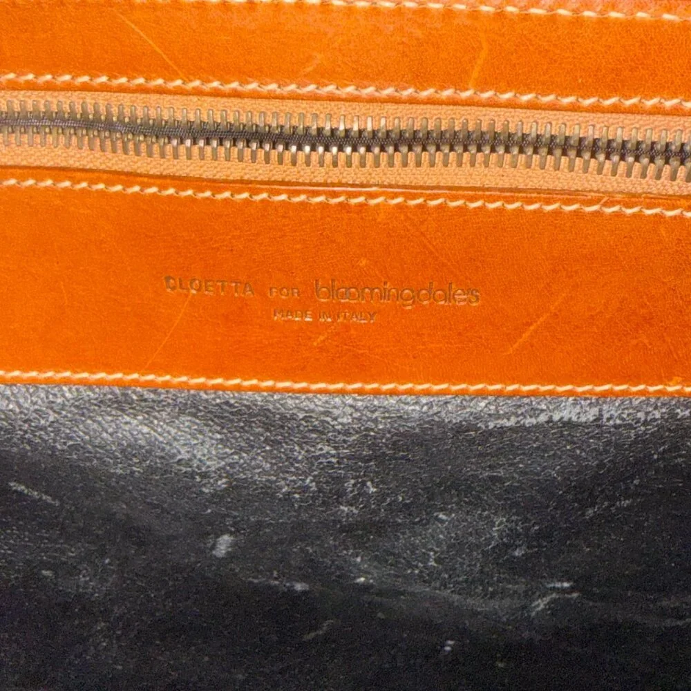 VINTAGE CLOETTA FOR BLOOMINGDALES LEATHER DOCUMENT CASE BRIEFCASE TWO TONE