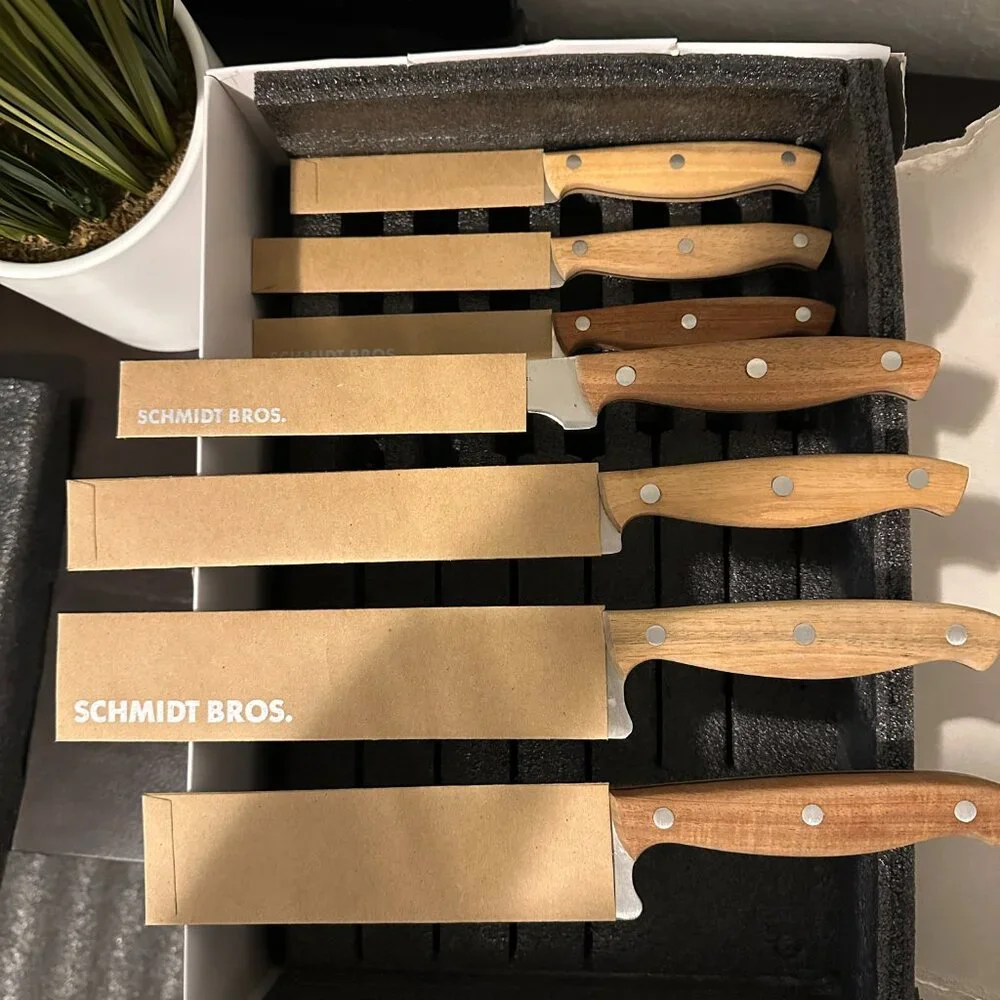Schmidt Bros Acacian No. 3 Complete 15-Piece Knife Set w/ Magnetic Block & Box