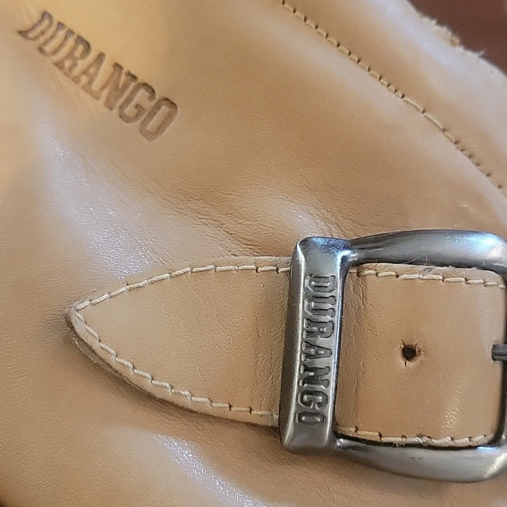 DURANGO LEATHER ANKLE BUCKLE BOOTS 11D TAN