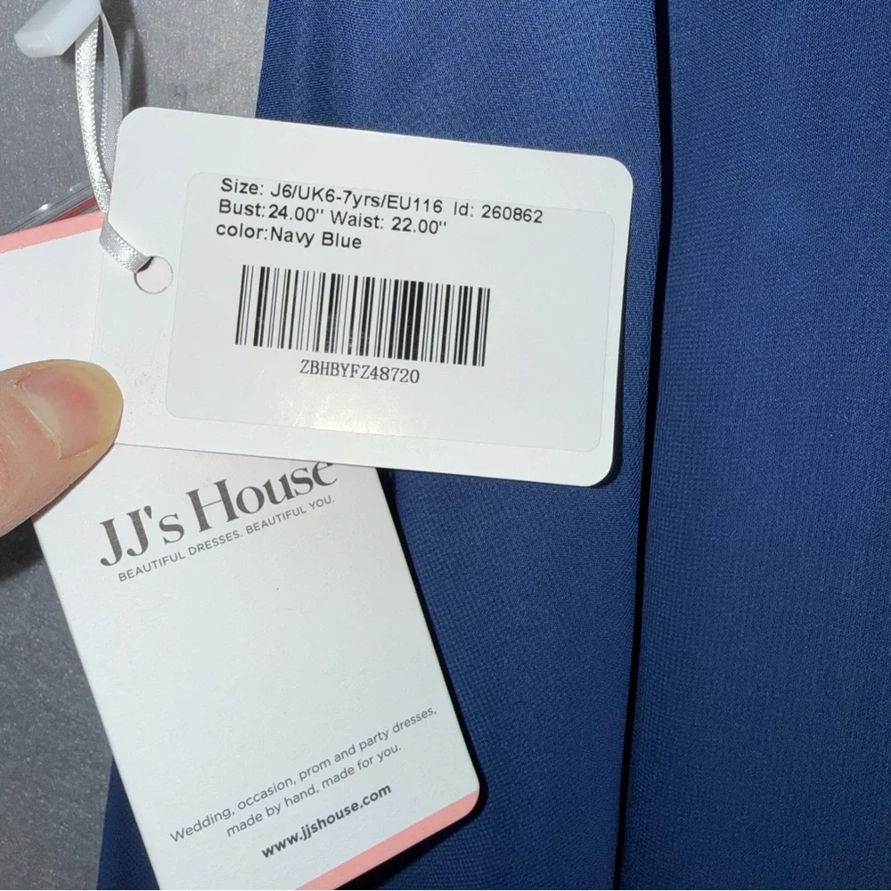 JJ’S House- NWT junior Ilona blue chiffon A-line pleated sleeveless dress SZ 6-7