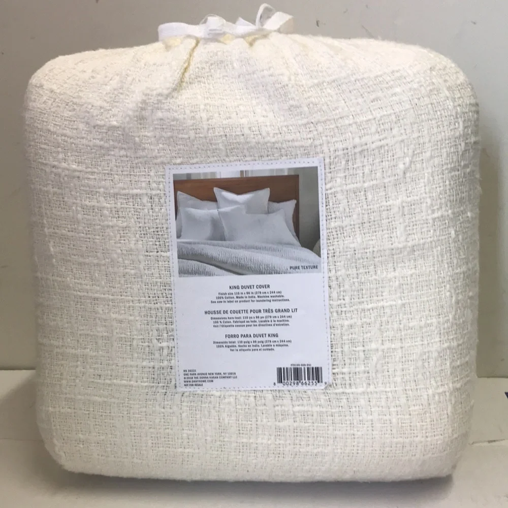 DKNY Donna Karan Pure Texture Ivory King Duvet Cover
