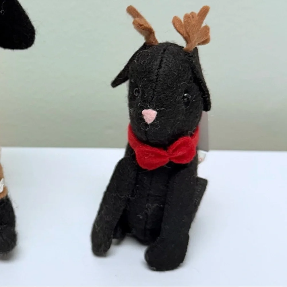 Target Bullseye Playground Set of 2 Holiday Plush Black dogs, Gingerbread, New