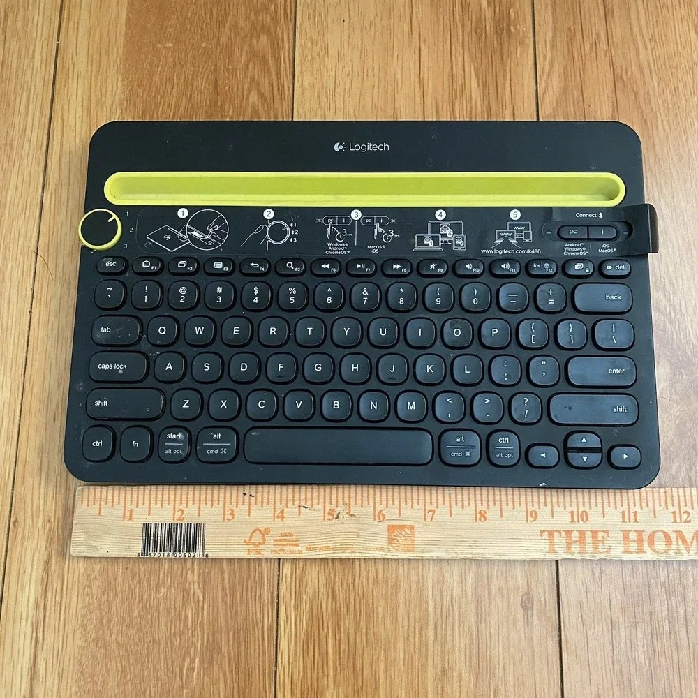 Logitech K480 Bluetooth Wireless Black Mini Multi-Device Keyboard Mac Windows