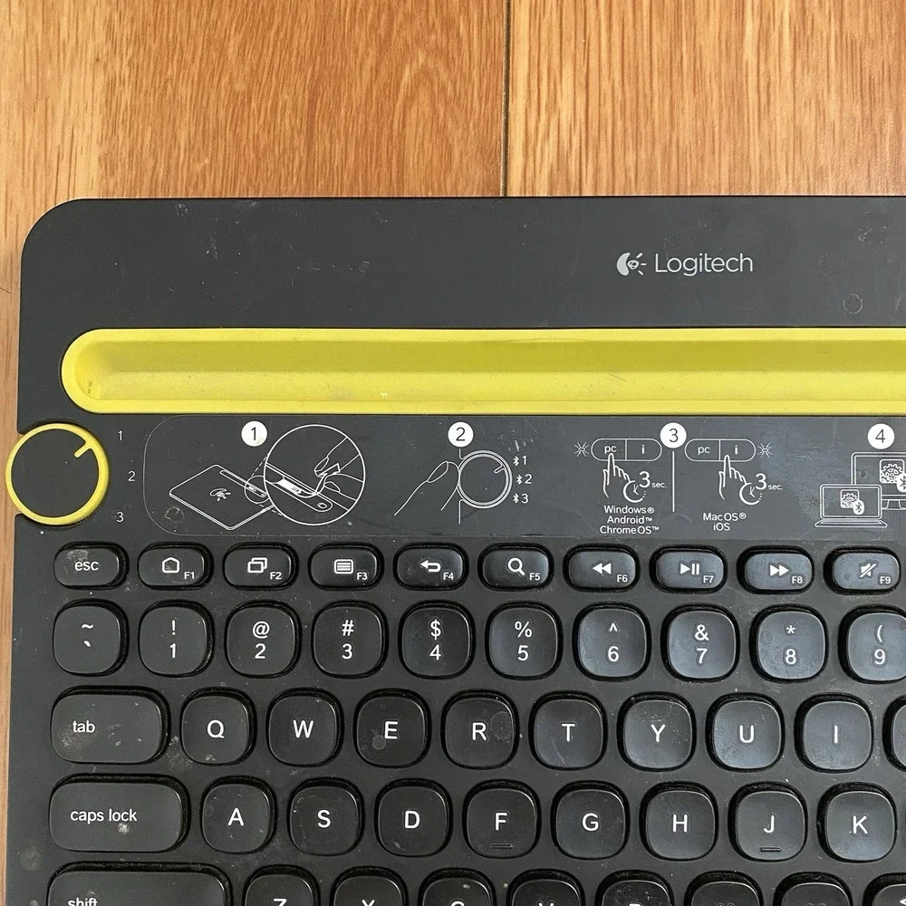 Logitech K480 Bluetooth Wireless Black Mini Multi-Device Keyboard Mac Windows