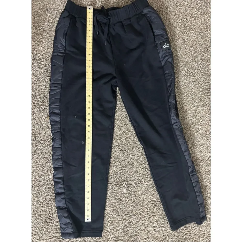 Alo Yoga Quilted Side Black Jogger Leggings Women's Medium
