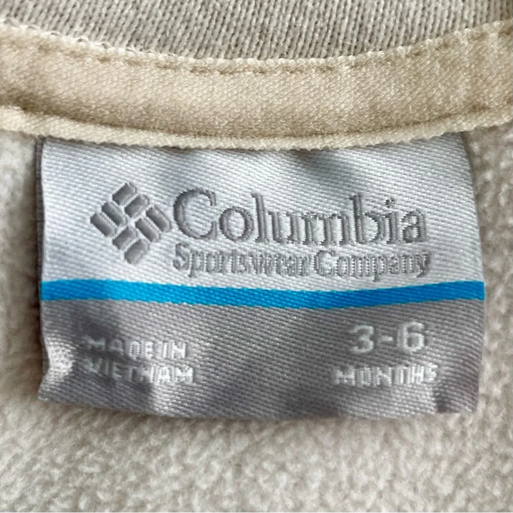 Columbia Cream Teddy Sherpa Fleece Full Zip Hooded Jacket Baby Infant 3-6 Months