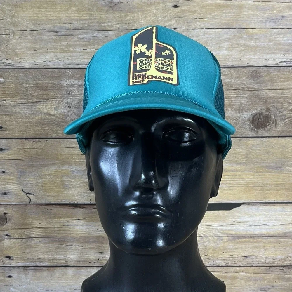 Hans Hedemann Surf School Trucker Hat Teal Blue Mesh Snapback Nissun Cap Vintage