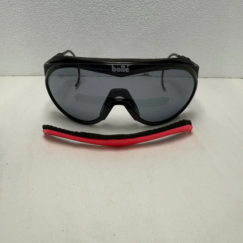 Bolle Sunglasses Unisex Black Chronoshield Vintage Shield Wrap Sport Glasses