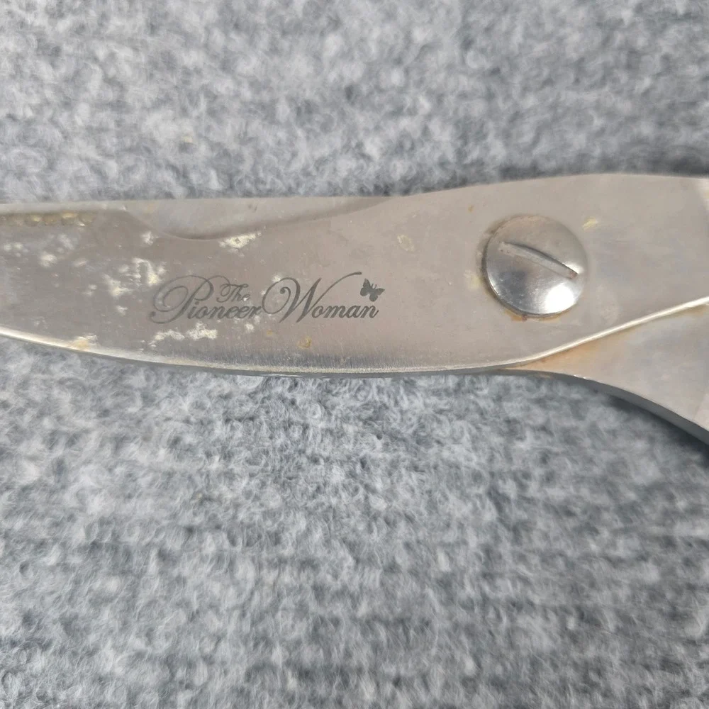 The Pioneer Woman Kitchen Shears Turquoise Handle‎ Serrated Blade Multi-tool