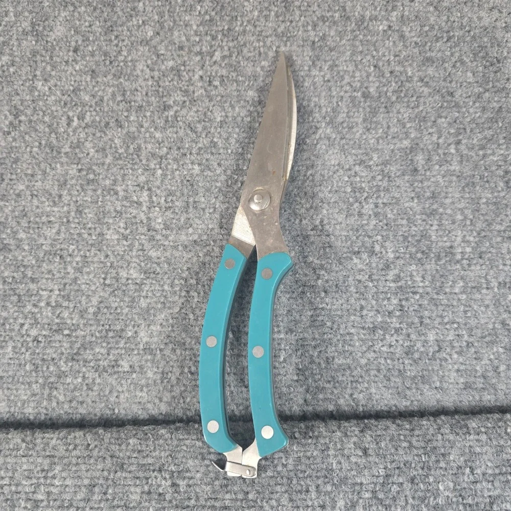 The Pioneer Woman Kitchen Shears Turquoise Handle‎ Serrated Blade Multi-tool
