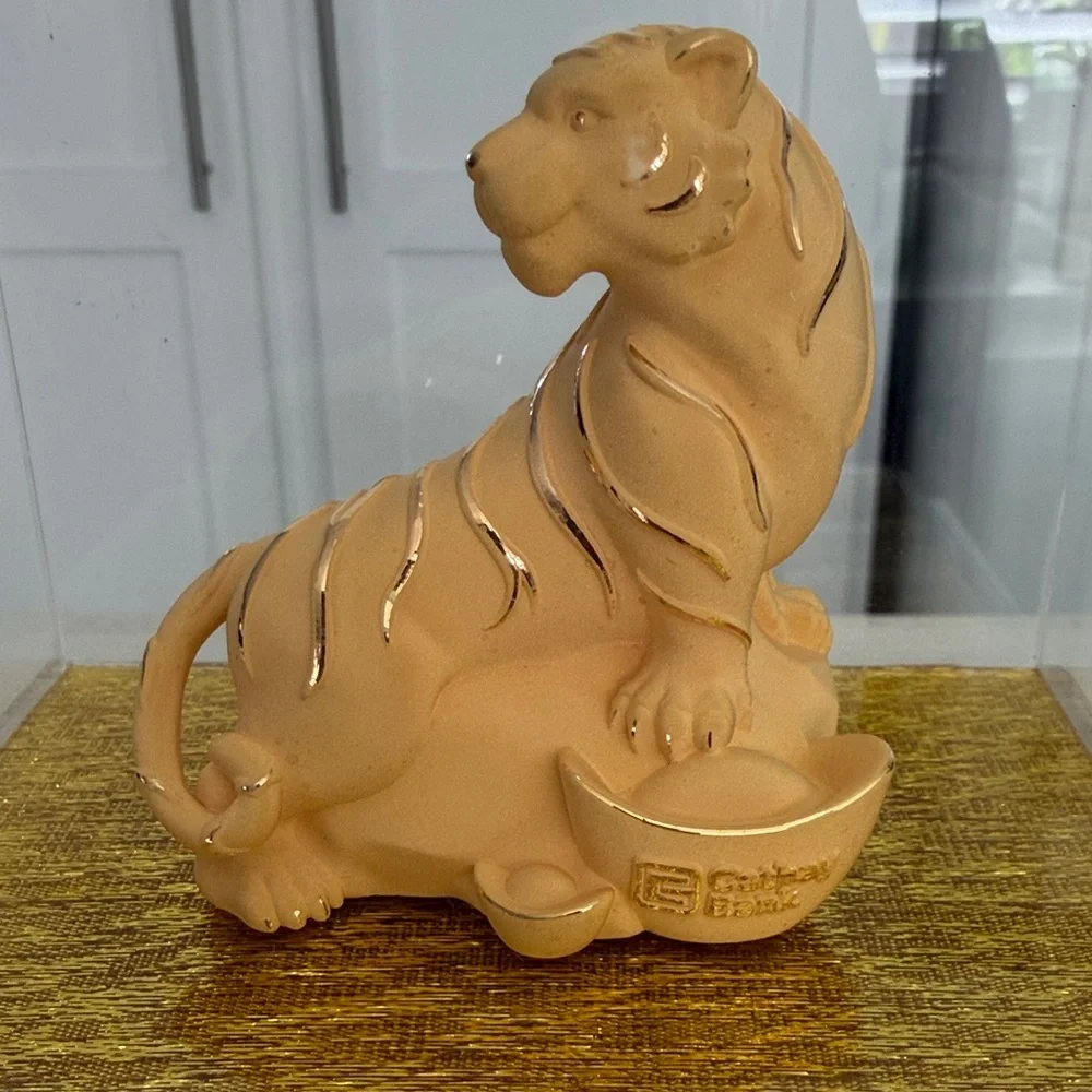 Cathay Bank Branded Gift Box included gold-plated Tiger Figurine
