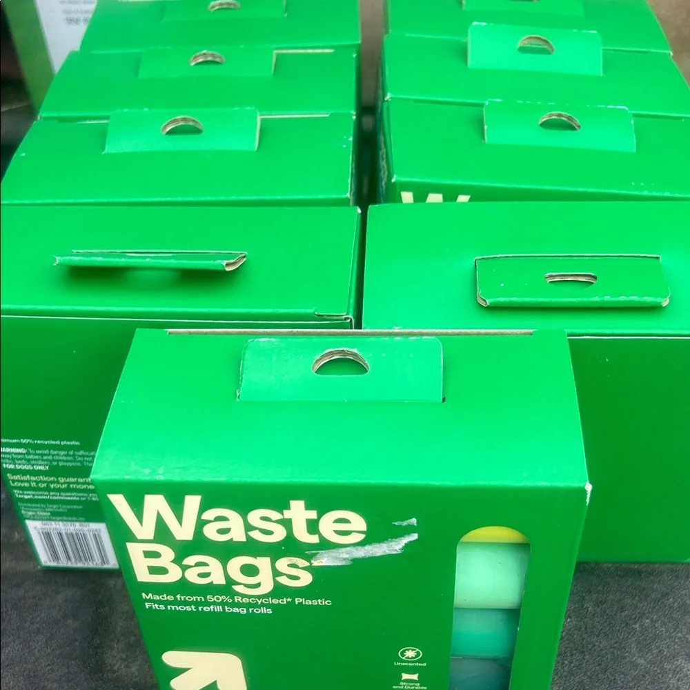 Pet waste bags. 240 count per box. 9 boxes total. Target brand up and up.