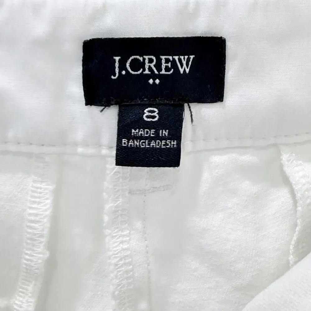 J.CREW Chino Shorts Womens 8 White Twill 3.5 Inseam Flat Front Casual Summer