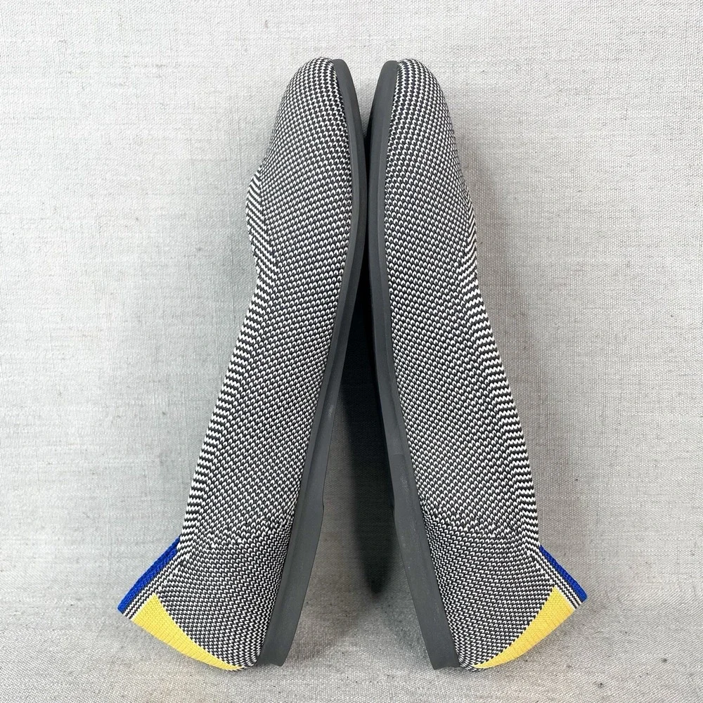 Rothys Womens 6 The Flat Shale Ribbon Stripe Knit Round Toe Ballet Shoes Slip On