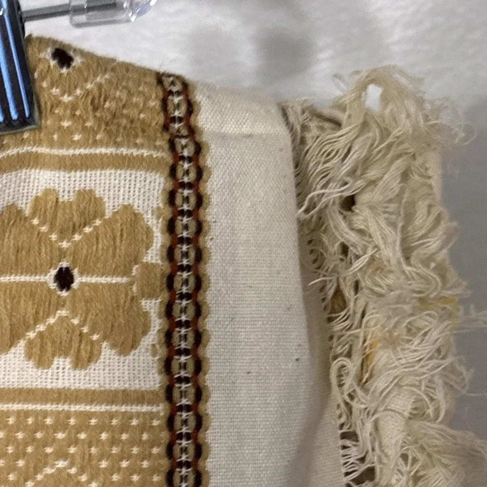 Vintage Rukotvorine Zagreb Croatian Hand Woven Blanket Throw Folk Motifs 1981