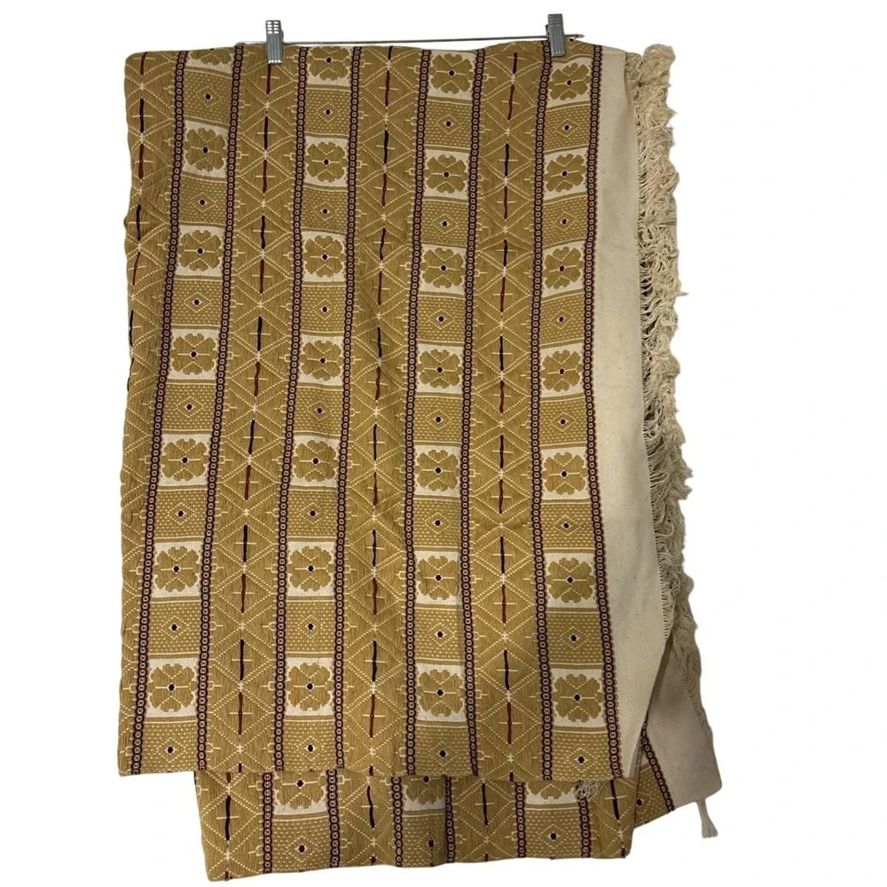 Vintage Rukotvorine Zagreb Croatian Hand Woven Blanket Throw Folk Motifs 1981