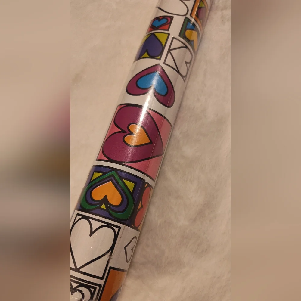 Multicolor Hearts Gift Wrap Roll - Colorful Heart Pattern
