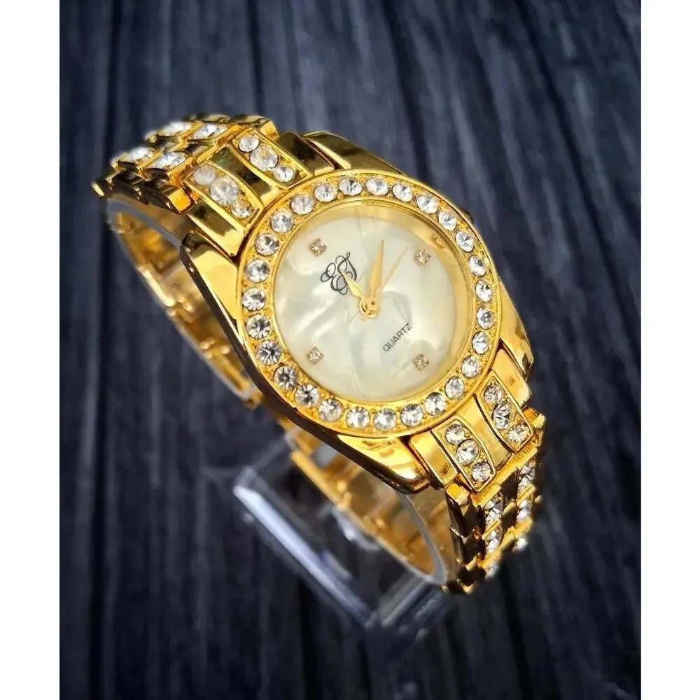 Rare Vintage Elizabeth Taylor Diamond Mother Of Pearl Watch