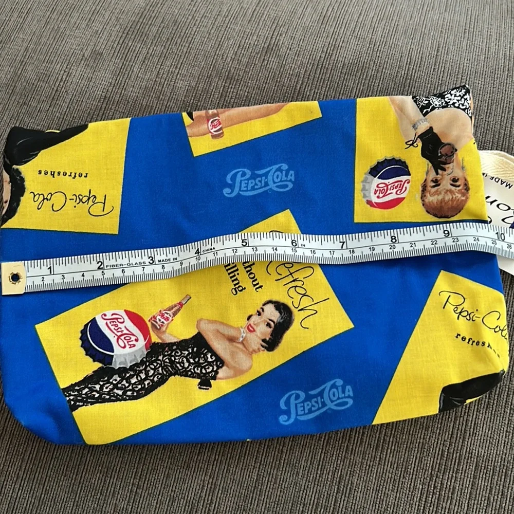 Pepsi Cola Soda Retro Style Make up Travel Bag Handmade