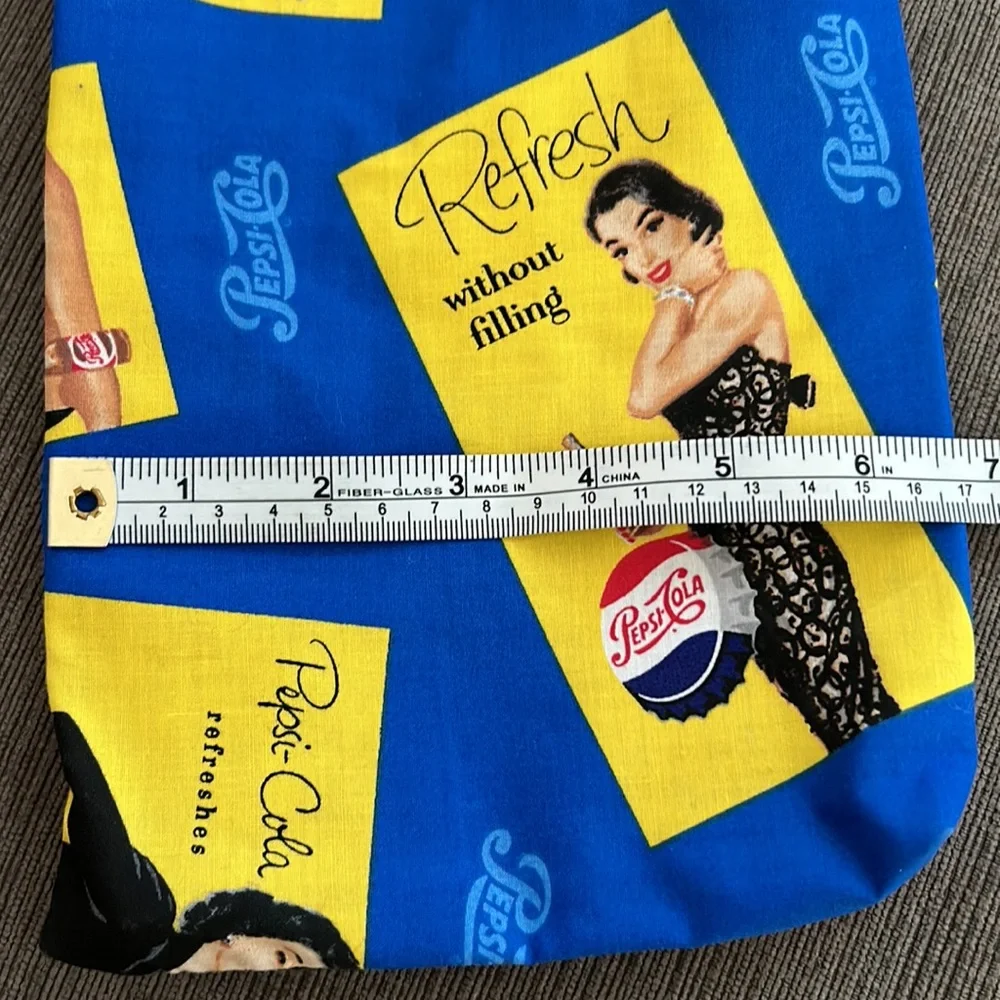 Pepsi Cola Soda Retro Style Make up Travel Bag Handmade