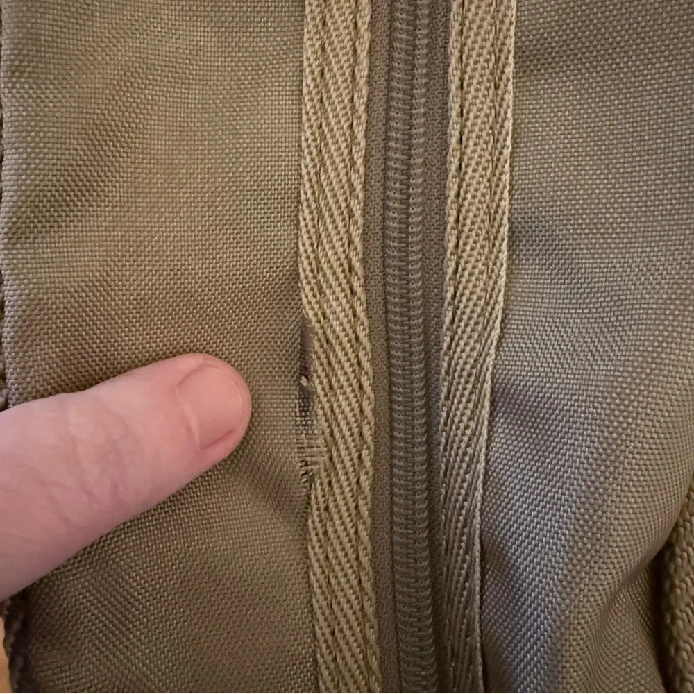 Vintage Pierre Cardin Tan Nylon Duffel Travel Bag with Shoulder Strap