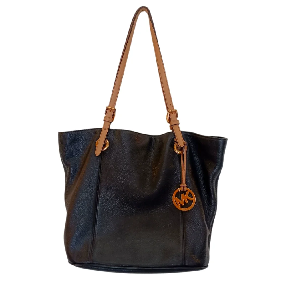 Michael Kors Black and Tan Leather Tote Bag 15