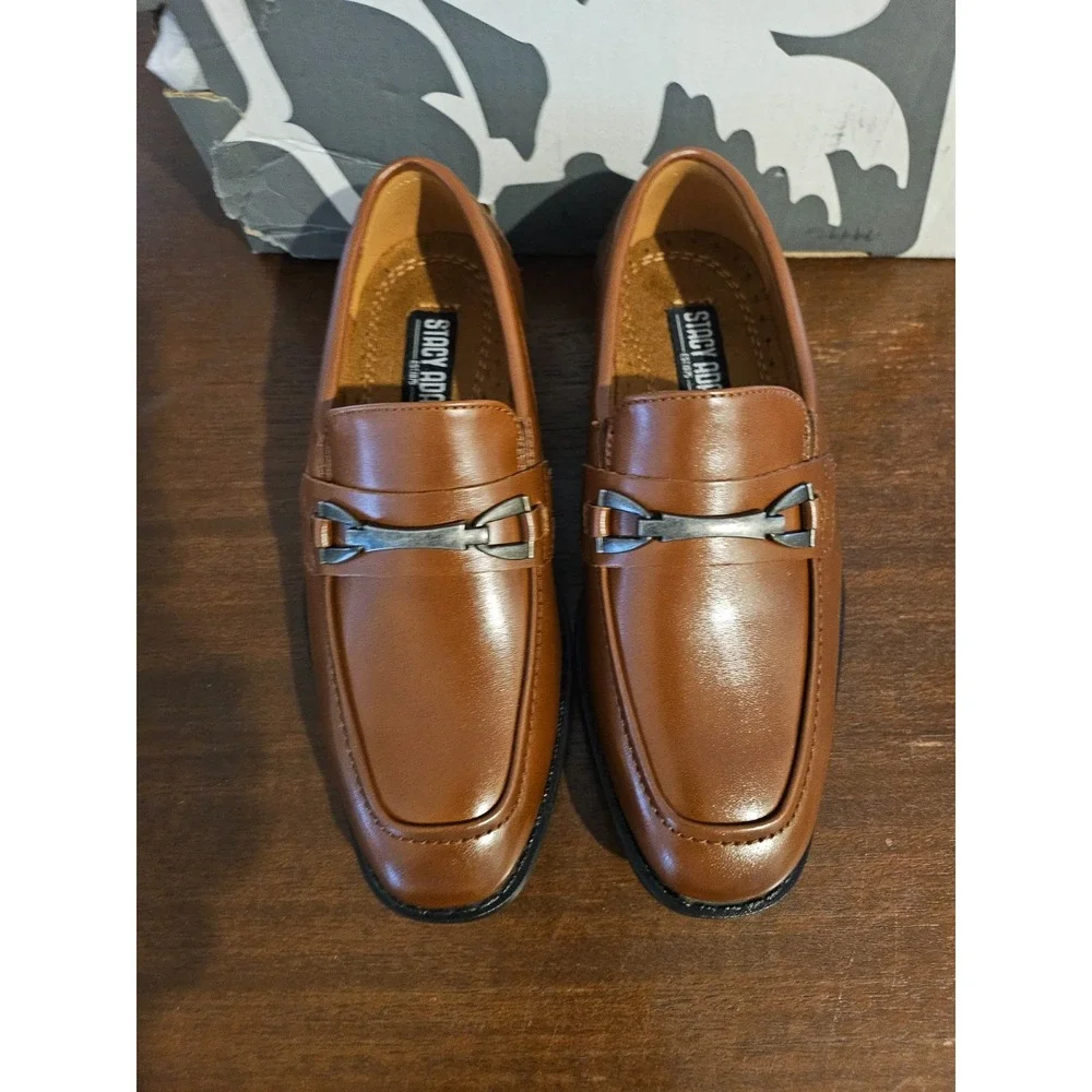 Stacy Adams Boy's Kaylor Slip-On Loafer Dress Shoe Size 12M Cognac‎
