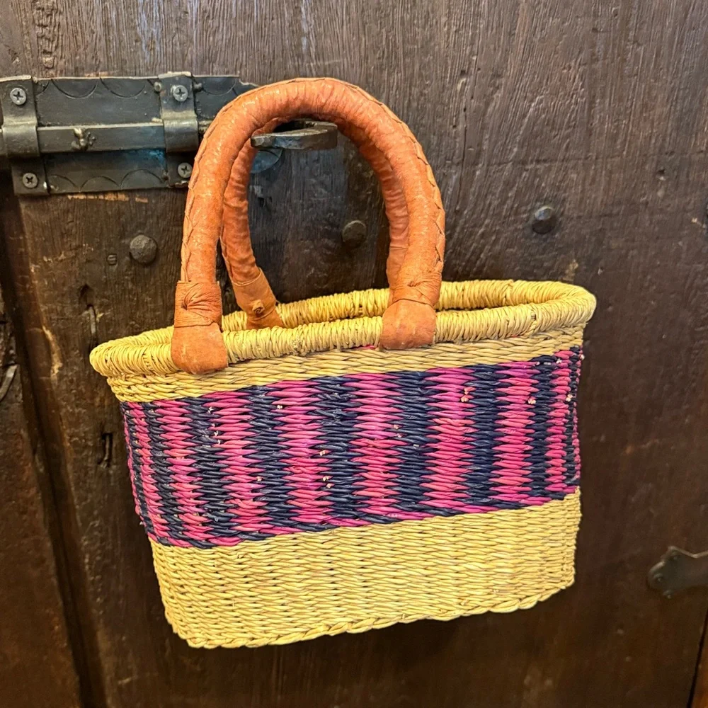 Mini Handmade Bolga Elephant Grass Basket