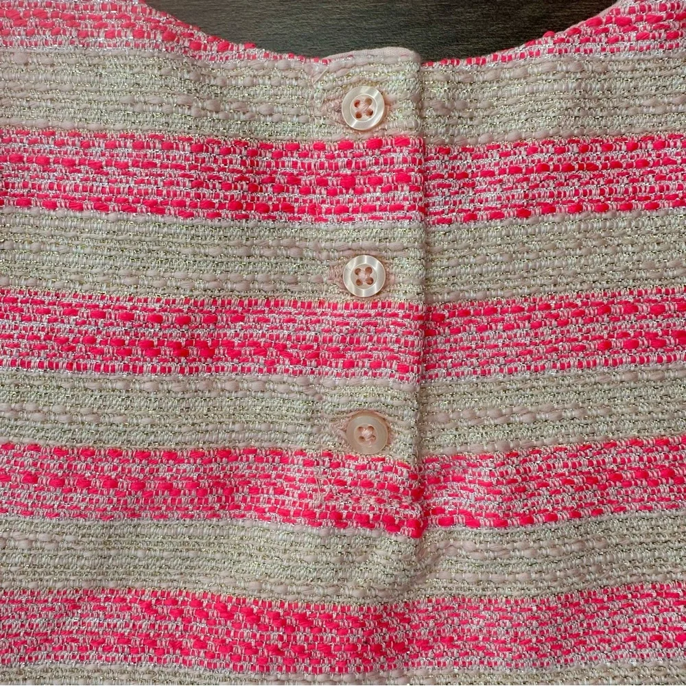 The Children's Place NWT Pink & Gold Metallic Striped Tweed Dress - 18-24 Months