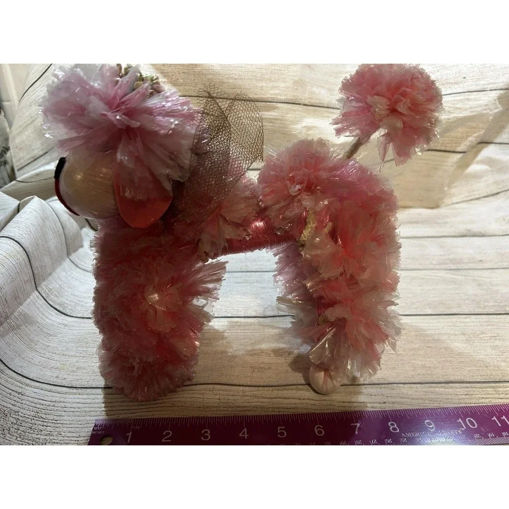Vintage Kitschy Handmade Plastic Pompom Pom Poms Pink Poodle 9