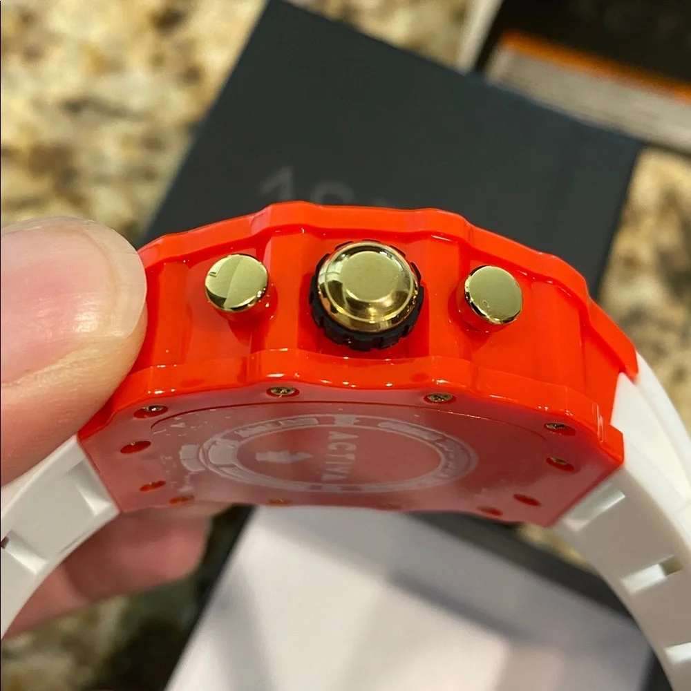 Activa x Invicta Red Watch with Skeleton Dial