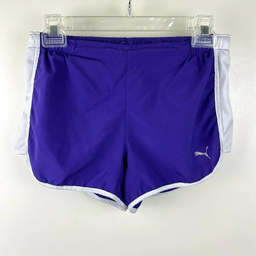 Puma Womens Track Shorts Size Small Retro Purple Athletic Running Athleisure